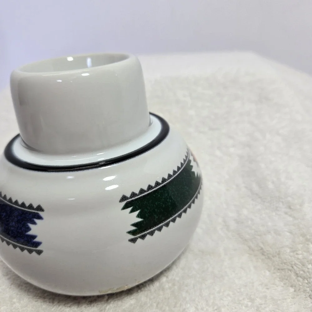 Kachina by Noritake Japan Hurricane Lamp Base Santa Fe Aztec Design Southwestern